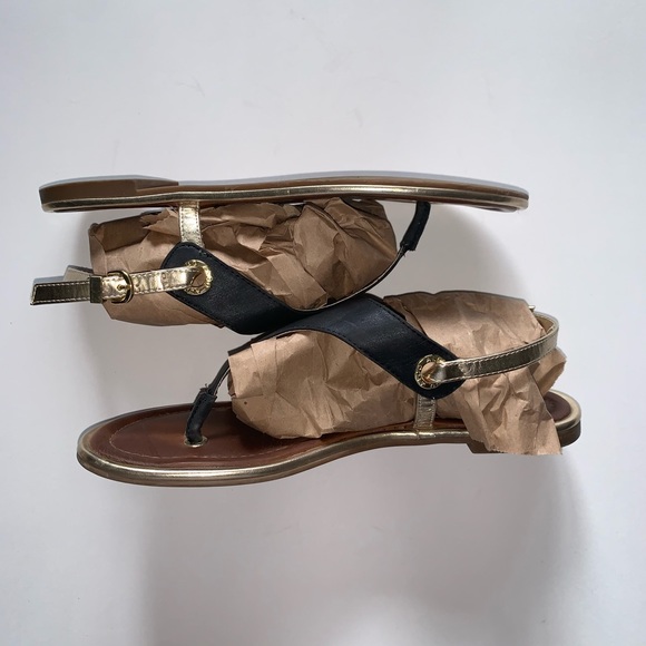 Aldo Black/Gold Sandals - Picture 2 of 3